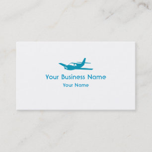 Simple blue aeroplane custom business cards