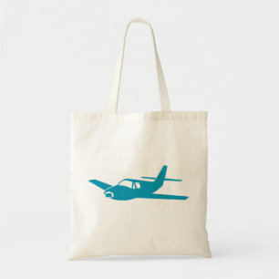 Simple blue aeroplane reusable grocery bag