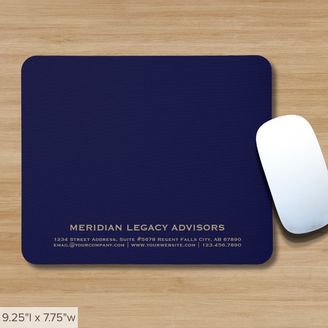 Simple Blue and Gold Typographic Mousepad (Creator Uploaded)