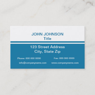 Simple Blue and White Business Card