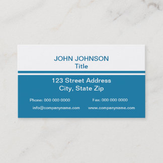 Simple Blue and White Business Card