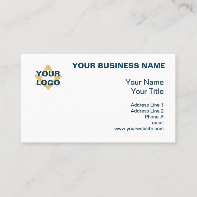 Simple Blue and White Minimalist Professional Business Card (Front)
