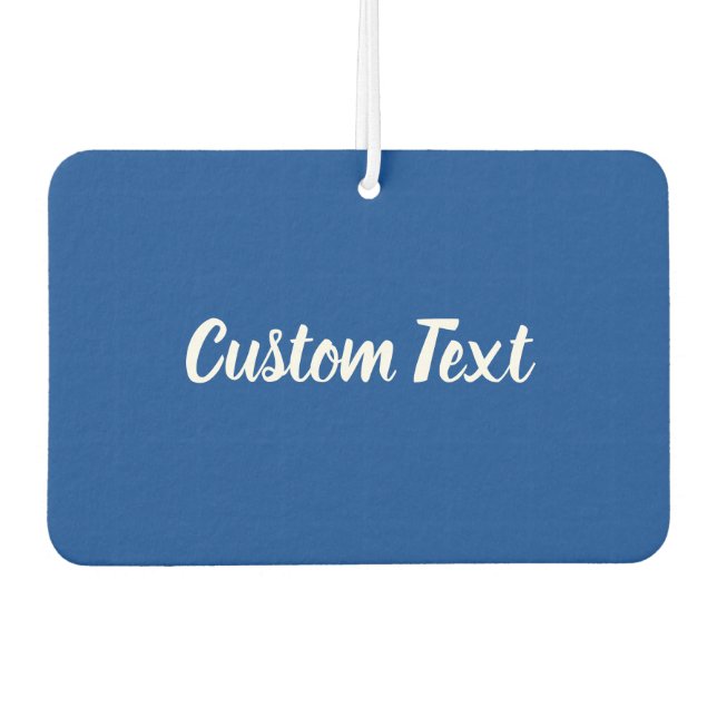 Simple Blue and White Script Text Template Car Air Freshener (Front)