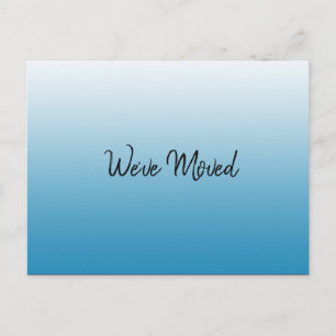 Simple Blue and White We've Moved Sign Announcement Postcard