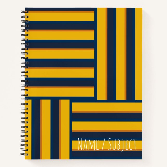 Simple blue and yellow stripe notebook (Front)