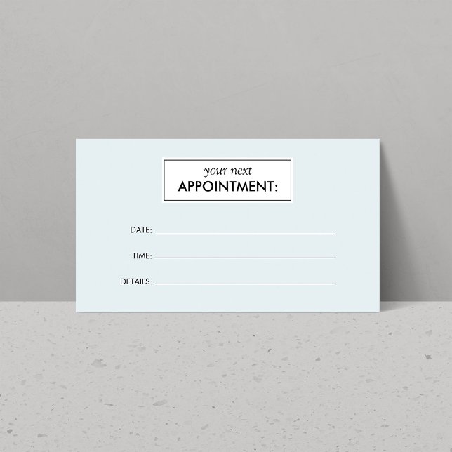 Simple Blue Appointment Card (Creator Uploaded)