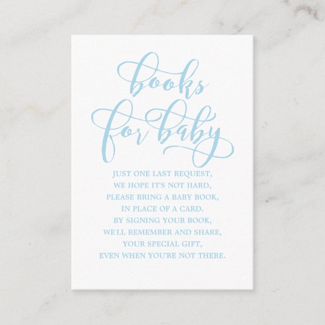 Simple Blue Baby Shower Enclosure Book Request (Front)