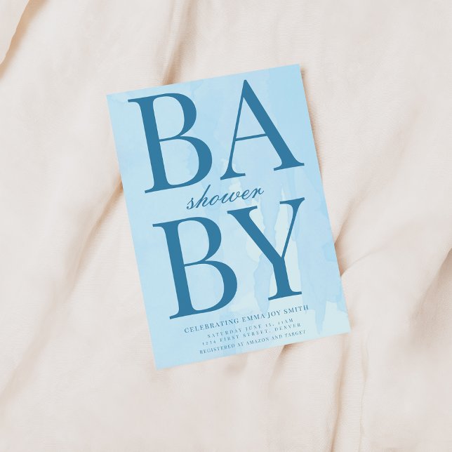 Simple Blue Baby Shower Invitation (Creator Uploaded)