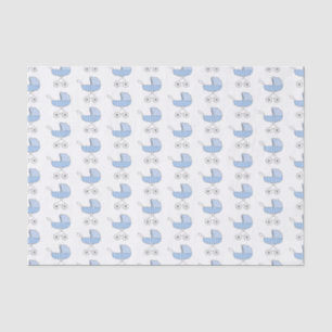 Simple Blue Baby Stroller Pattern Tissue Paper