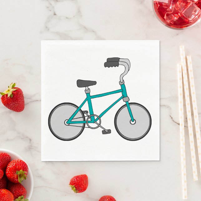 Simple Blue Bicycle Retro Bike Napkin (Creator Uploaded)