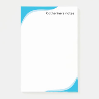 Simple blue & black waves customisable post-it notes