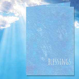 Simple Blue Blessings Modern Card