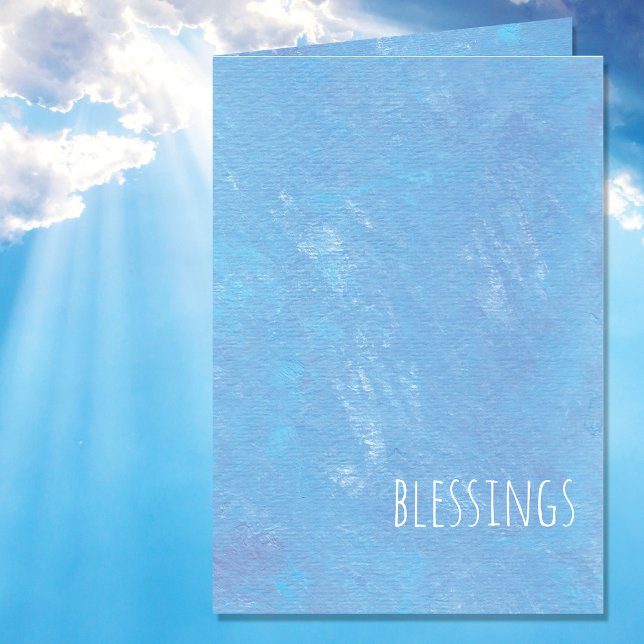 Simple Blue Blessings Modern Card (Creator Uploaded)