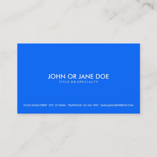 simple blue business card (Front)