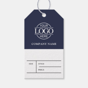 Simple Blue Business Logo Clothing Price Hang Tag