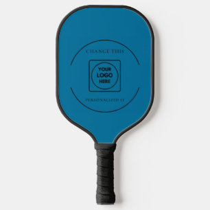 Simple Blue Business Logo Promo Design Pickleball  Paddle