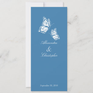Simple Blue Butterflies Wedding Announcement