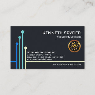 Simple Blue Circuit Board Web Designer Business Card