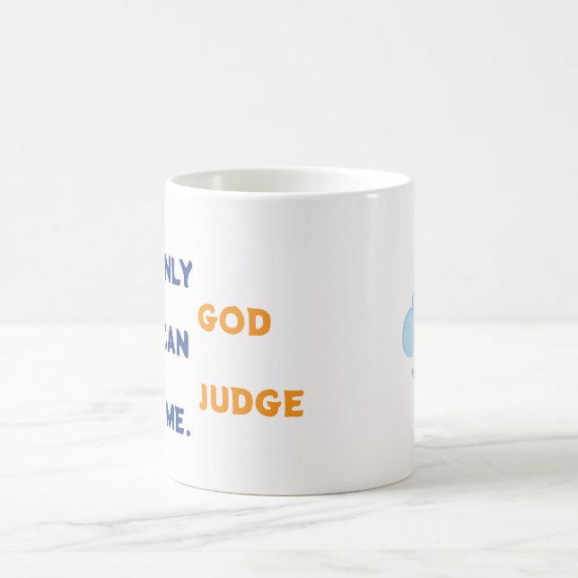 Simple Blue Clouds Aesthetic Custom Mame  Coffee Mug (Center)