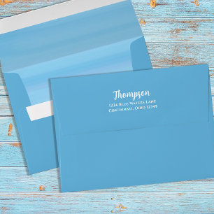 Simple Blue Colourful Water Ocean Return Address Envelope