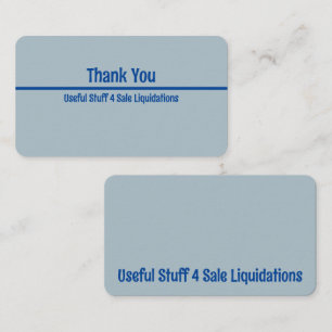 Simple Blue Customisable Thank you Cards