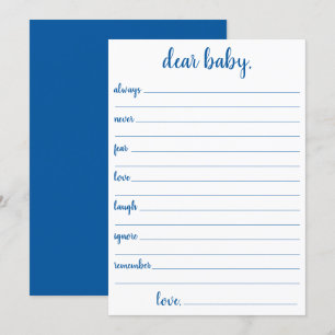 Simple Blue Dear Baby Cerulean Keepsake Card