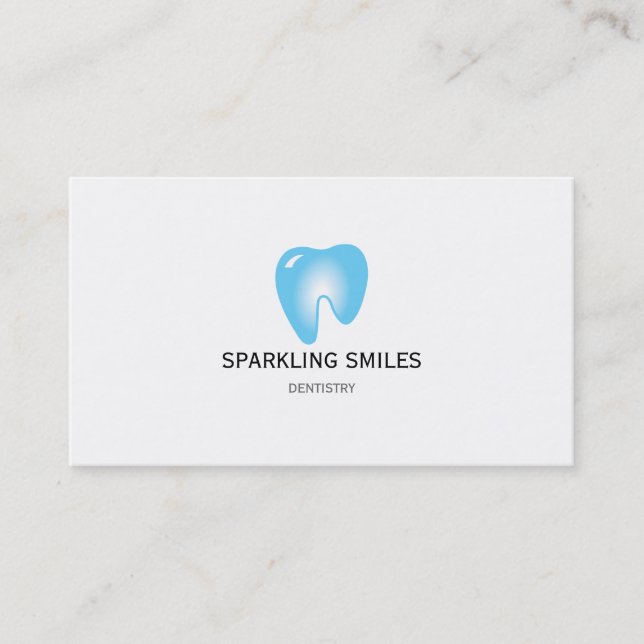 Simple Blue Dentist Business Card (Front)
