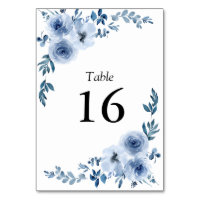 simple blue floral frame wedding