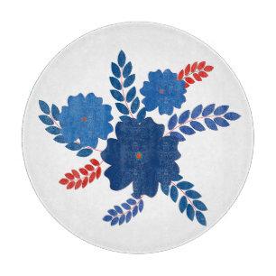 Simple blue flowers vector design cutting board
