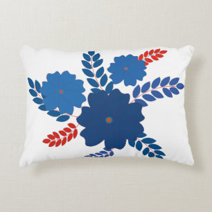 Simple blue flowers vector design decorative cushion
