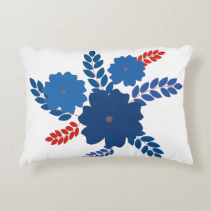 Simple blue flowers vector design decorative cushion