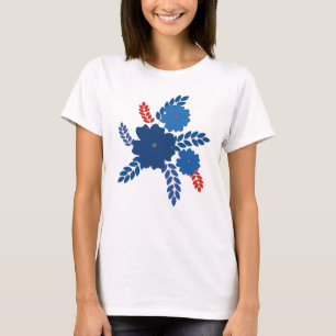Simple blue flowers vector design T-Shirt