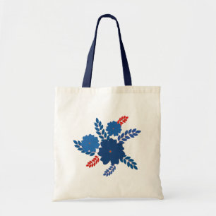 Simple blue flowers vector design tote bag