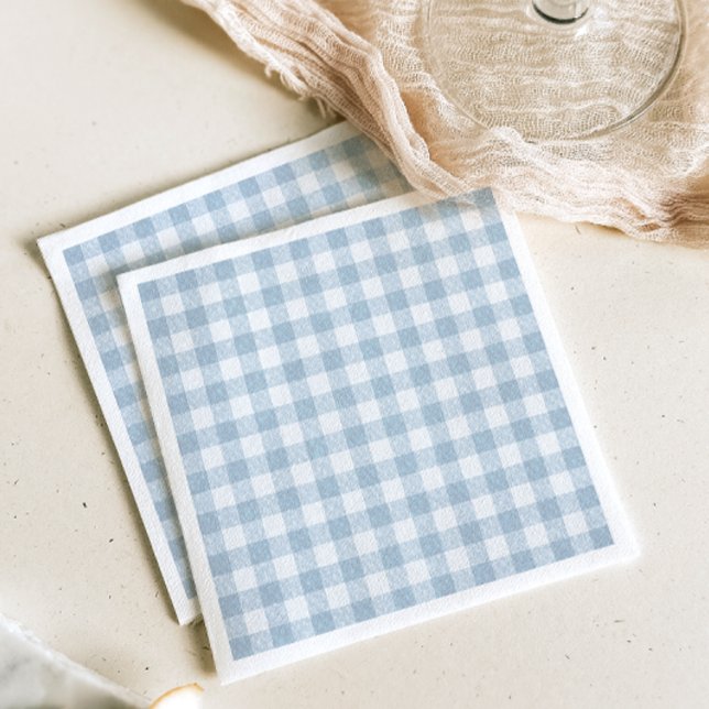 Simple Blue Gingham Paper Napkin (Creator Uploaded)