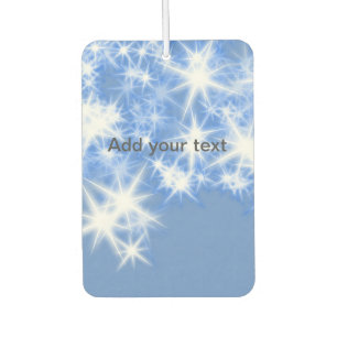 Simple blue glitter sparkle stars add your text car air freshener