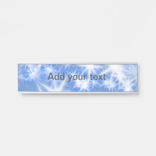 Simple blue glitter sparkle stars add your text door sign