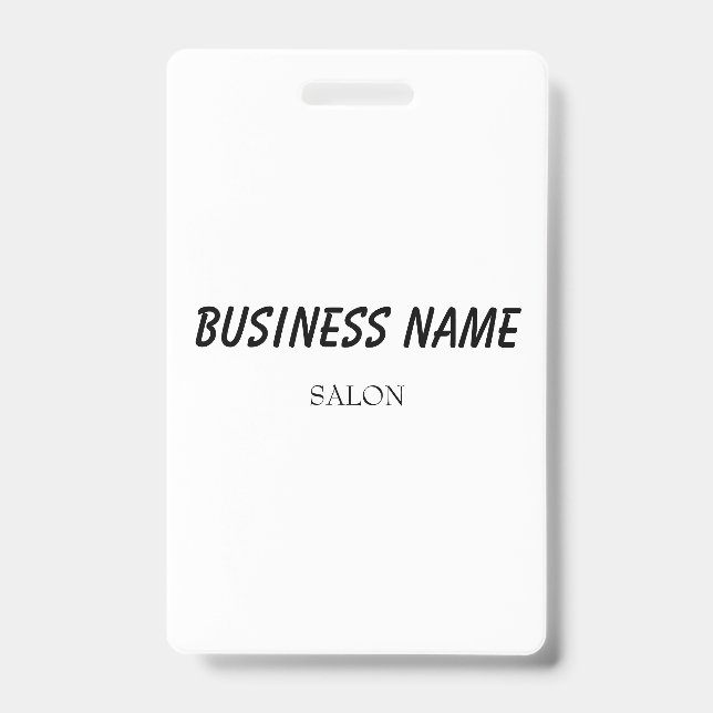 simple blue green watercolor script modern busines ID badge (Front)