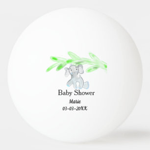 Simple blue grey baby elephant baby shower add nam ping pong ball