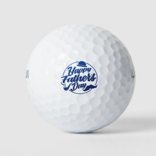 Simple Blue Happy Father's Day Golf Balls