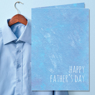 Simple Blue Happy Father's Day Modern Blank Card