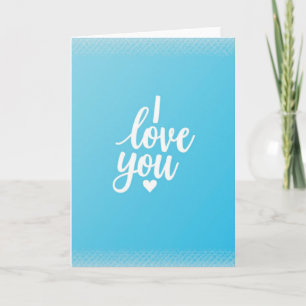 Simple Blue I Love You Card