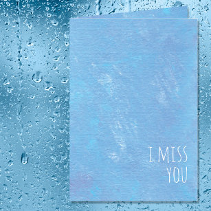 Simple Blue I Miss You Modern Card