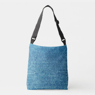 Simple Blue Jeans Denim Textile Texture   Crossbody Bag