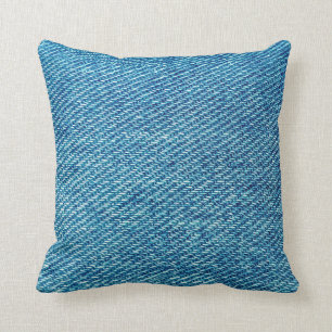 Simple Blue Jeans Denim Textile Texture   Cushion