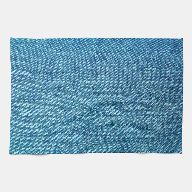 Simple Blue Jeans Denim Textile Texture | Tea Towel (Horizontal)