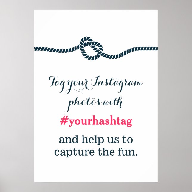 Simple Blue Knot Instagram Photos Hashtag Sign (Front)