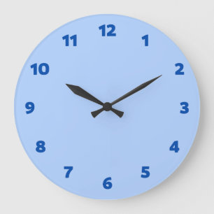 Simple blue  large clock