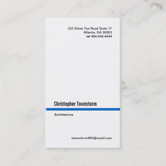 Simple Blue Line Vertical Business Card