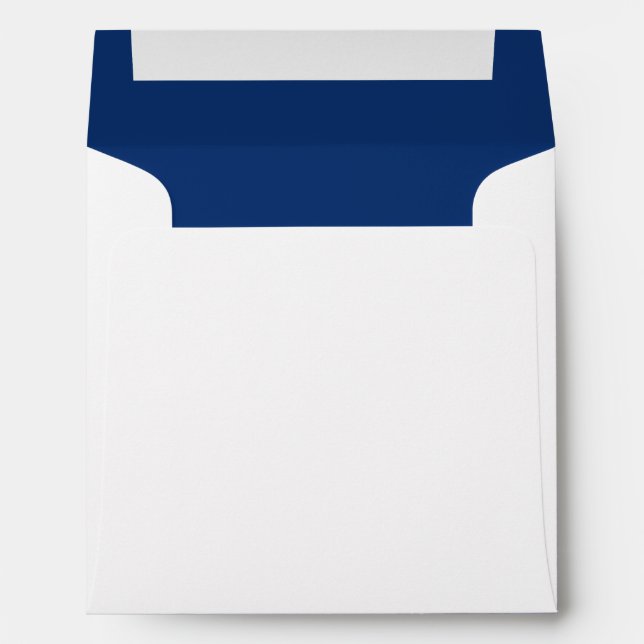 Simple Blue Lining Wedding Invitation Envelope (Back (Bottom))