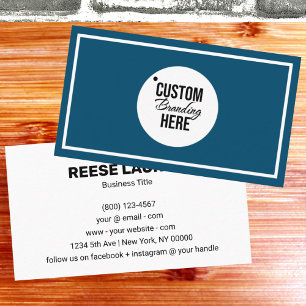 Simple Blue Logo Business Card